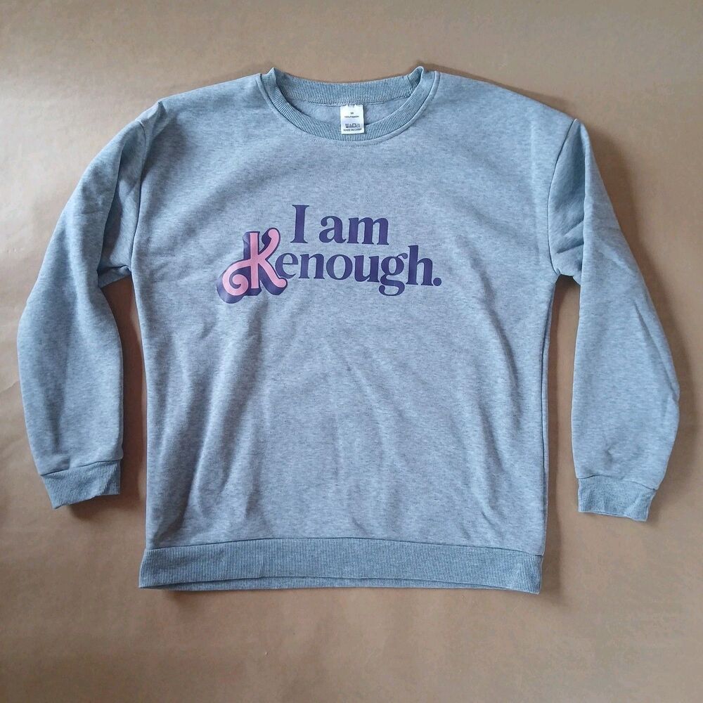 I am Kenough Barbie Movie Heather Gray Crewneck Sweatshirt Medium